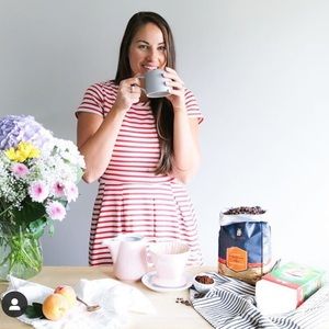 Fit and flare white and red striped dress